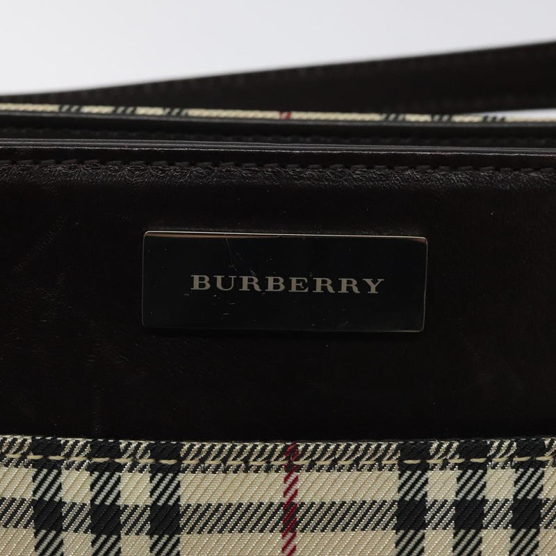 BURBERRY Nova Check Shoulder Bag Nylon 2way Beige Silver Auth th5869