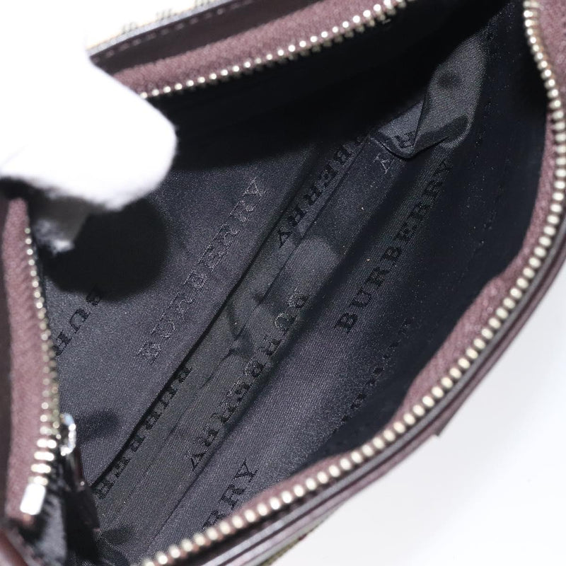 BURBERRY Nova Check Shoulder Bag Nylon 2way Beige Silver Auth th5869