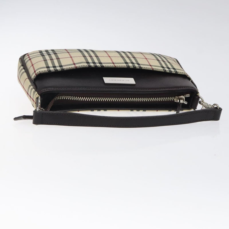 BURBERRY Nova Check Shoulder Bag Nylon 2way Beige Silver Auth th5869