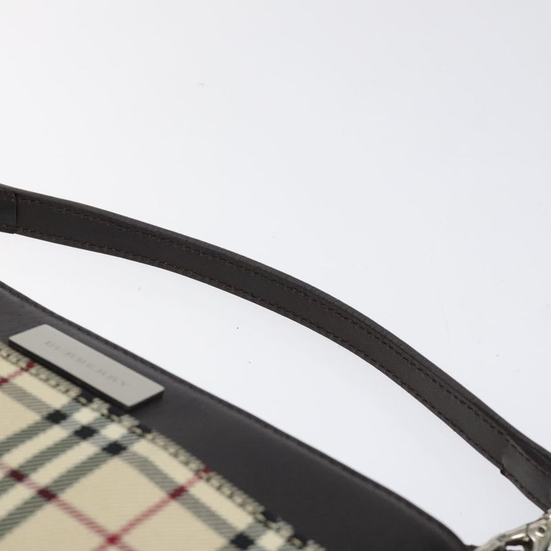 BURBERRY Nova Check Shoulder Bag Nylon 2way Beige Silver Auth th5869