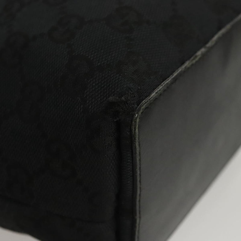 GUCCI GG Canvas Tote Bag Black Gold 002 1099 Auth th5885