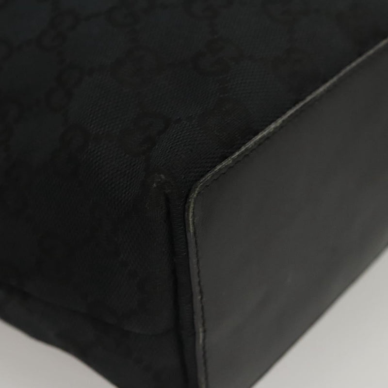 GUCCI GG Canvas Tote Bag Black Gold 002 1099 Auth th5885