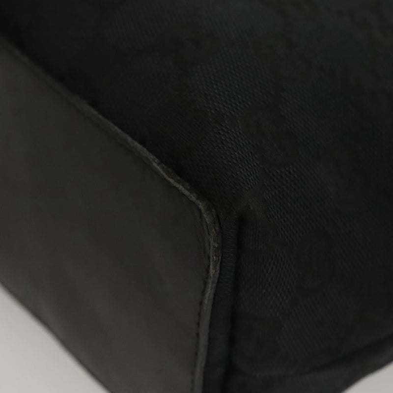 GUCCI GG Canvas Tote Bag Black Gold 002 1099 Auth th5885