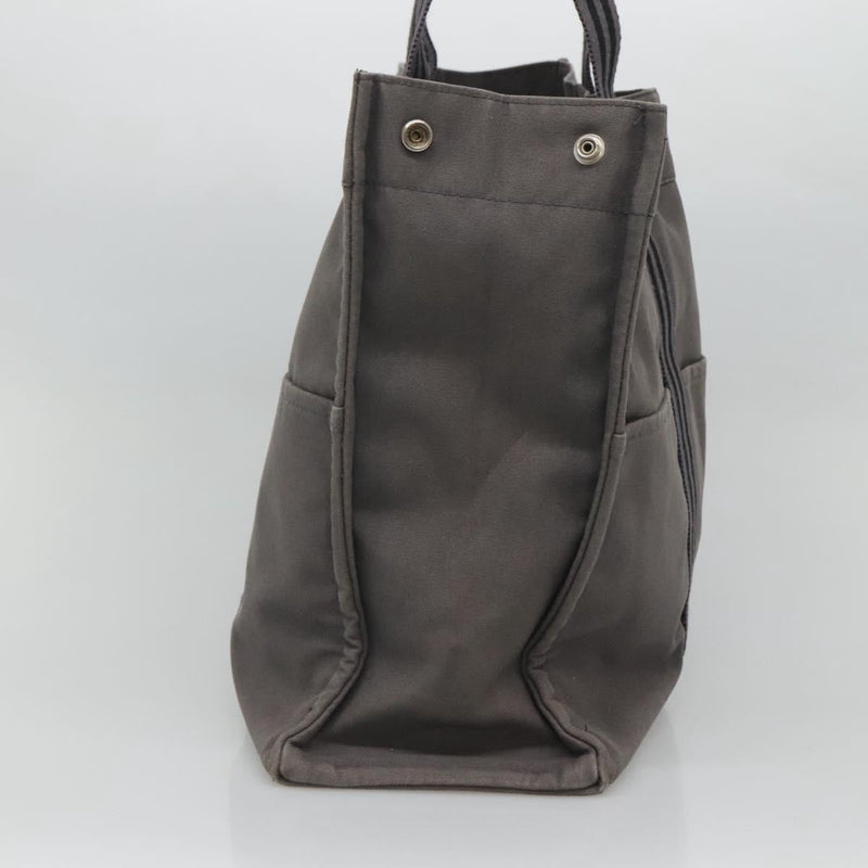 HERMES Fourre Tout GM Hand Bag Canvas Gray Silver Auth th5897