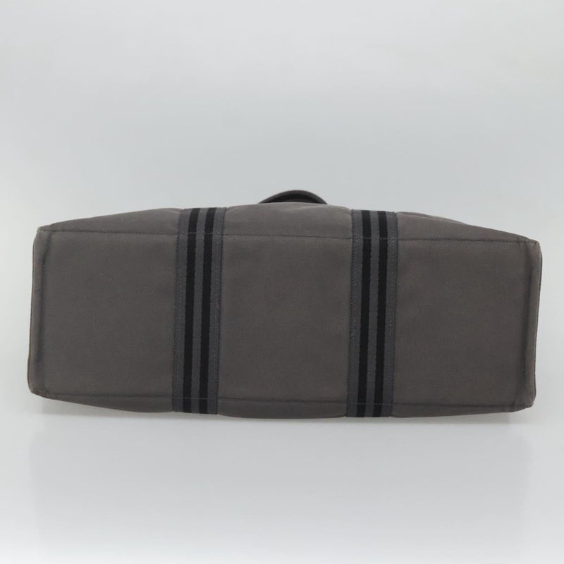 HERMES Fourre Tout GM Hand Bag Canvas Gray Silver Auth th5897