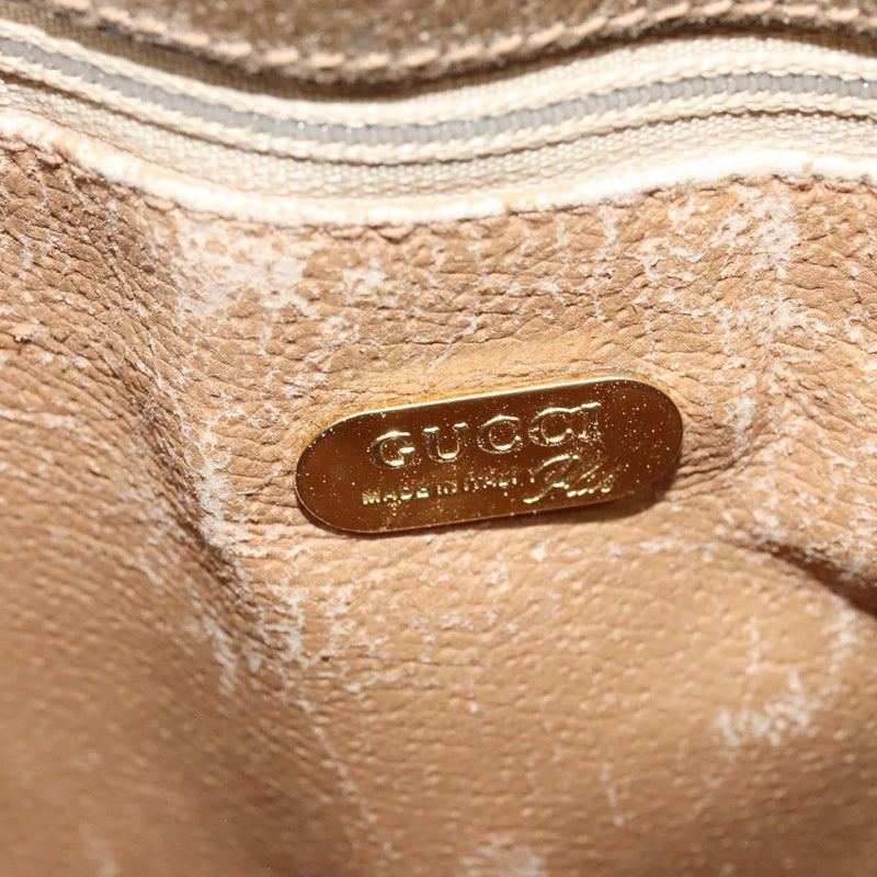 GUCCI GG Plus Supreme Shoulder Bag PVC Leather Beige Gold Auth th5900
