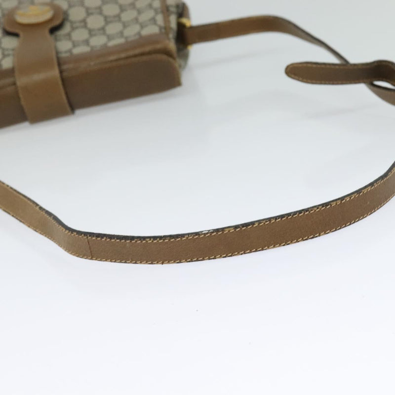 GUCCI GG Plus Supreme Shoulder Bag PVC Leather Beige Gold Auth th5900
