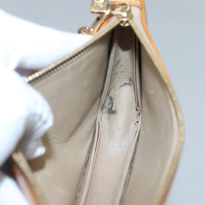 LOUIS VUITTON Vernis Lexington Accessory Pouch Beige M91010 LV Auth th5908