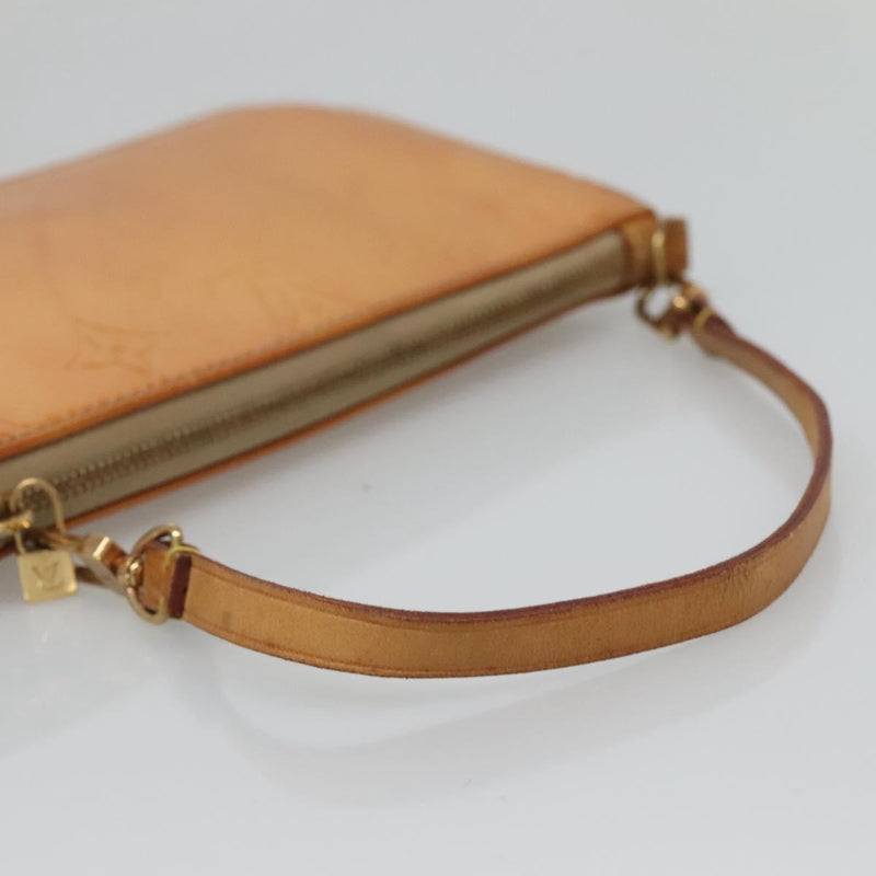 LOUIS VUITTON Vernis Lexington Accessory Pouch Beige M91010 LV Auth th5908