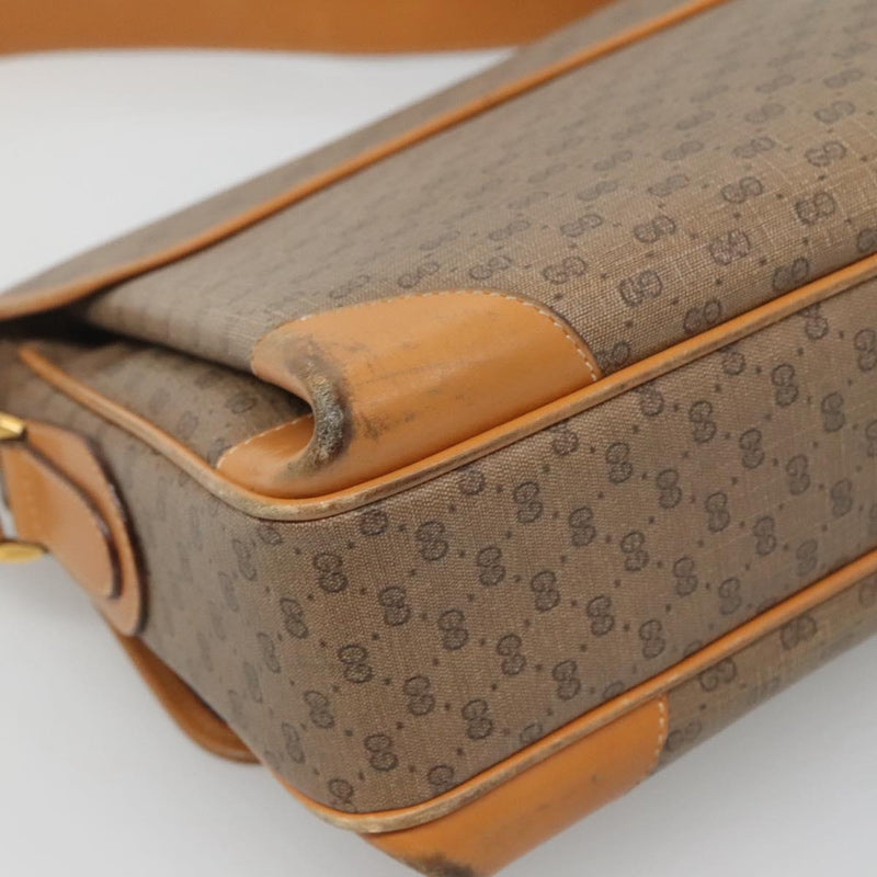 GUCCI Micro GG Supreme Shoulder Bag PVC Beige Gold 001 116 0924 Auth th5924