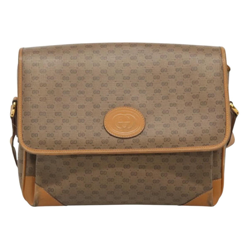 GUCCI Micro GG Supreme Shoulder Bag PVC Beige Gold 001 116 0924 Auth th5924