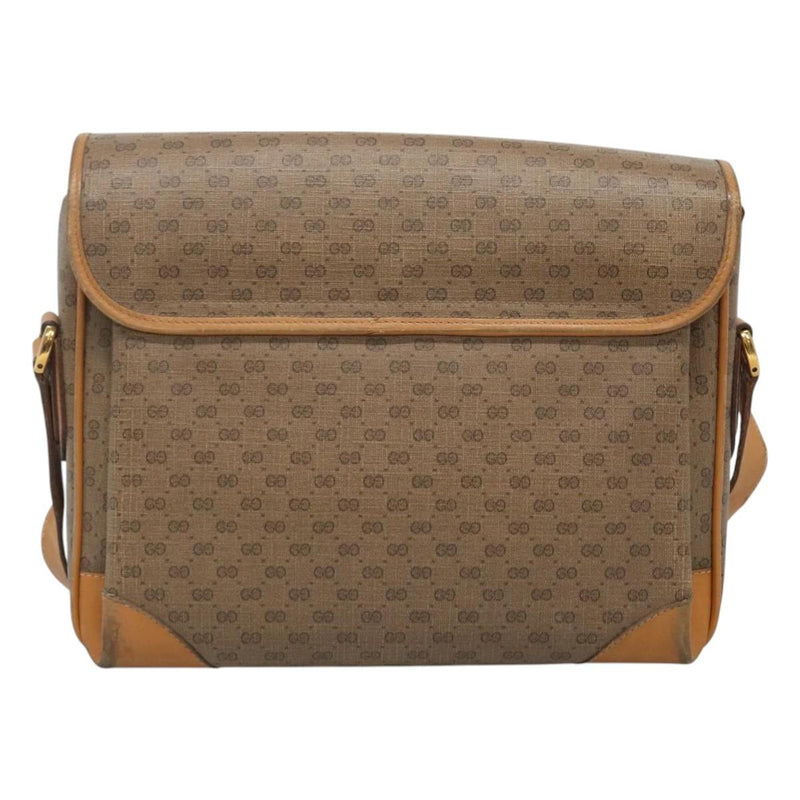 GUCCI Micro GG Supreme Shoulder Bag PVC Beige Gold 001 116 0924 Auth th5924