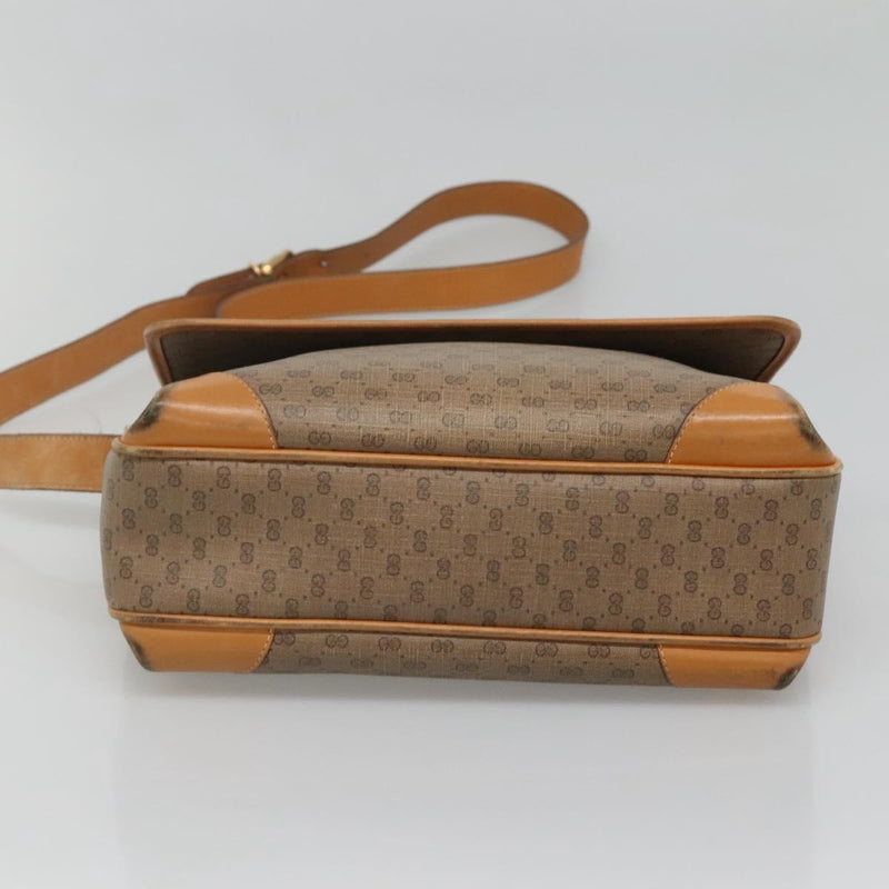 GUCCI Micro GG Supreme Shoulder Bag PVC Beige Gold 001 116 0924 Auth th5924