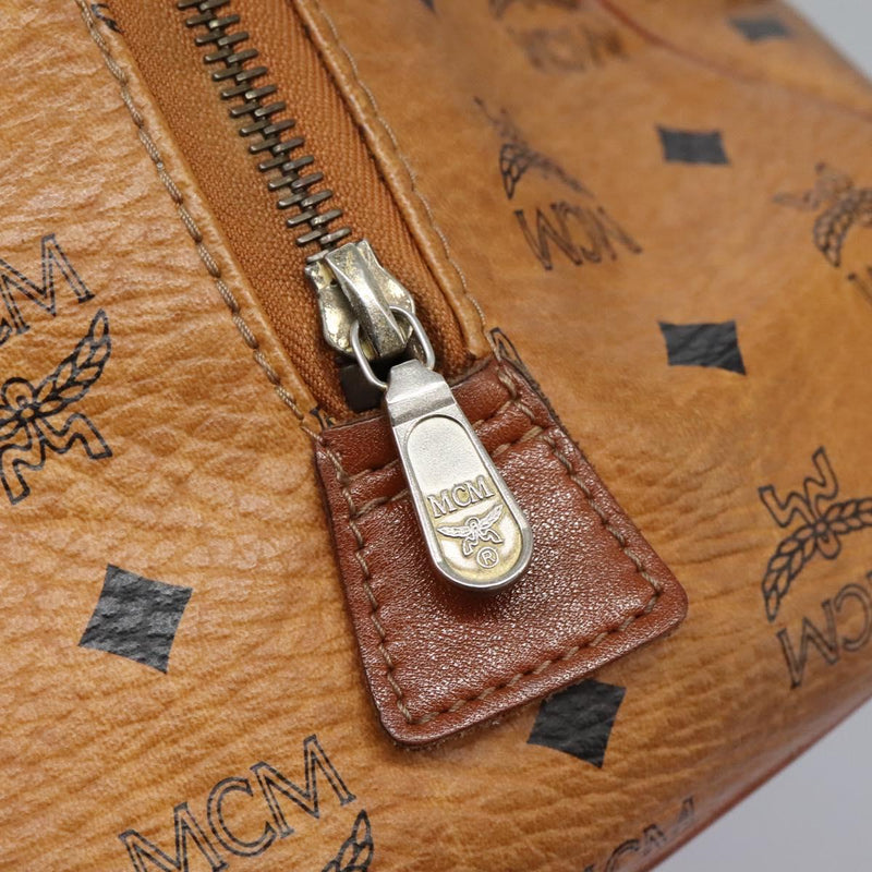 MCM Logogram Vicetos Hand Bag PVC Leather Brown Auth th5929