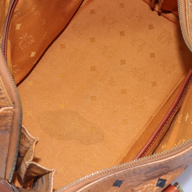 MCM Logogram Vicetos Hand Bag PVC Leather Brown Auth th5929