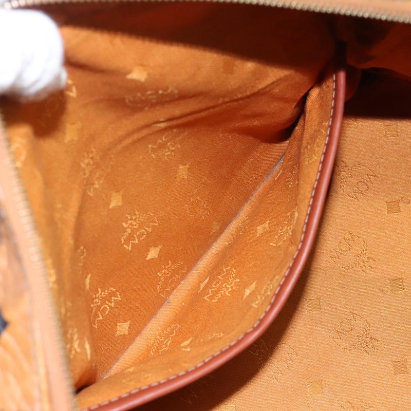 MCM Logogram Vicetos Hand Bag PVC Leather Brown Auth th5929