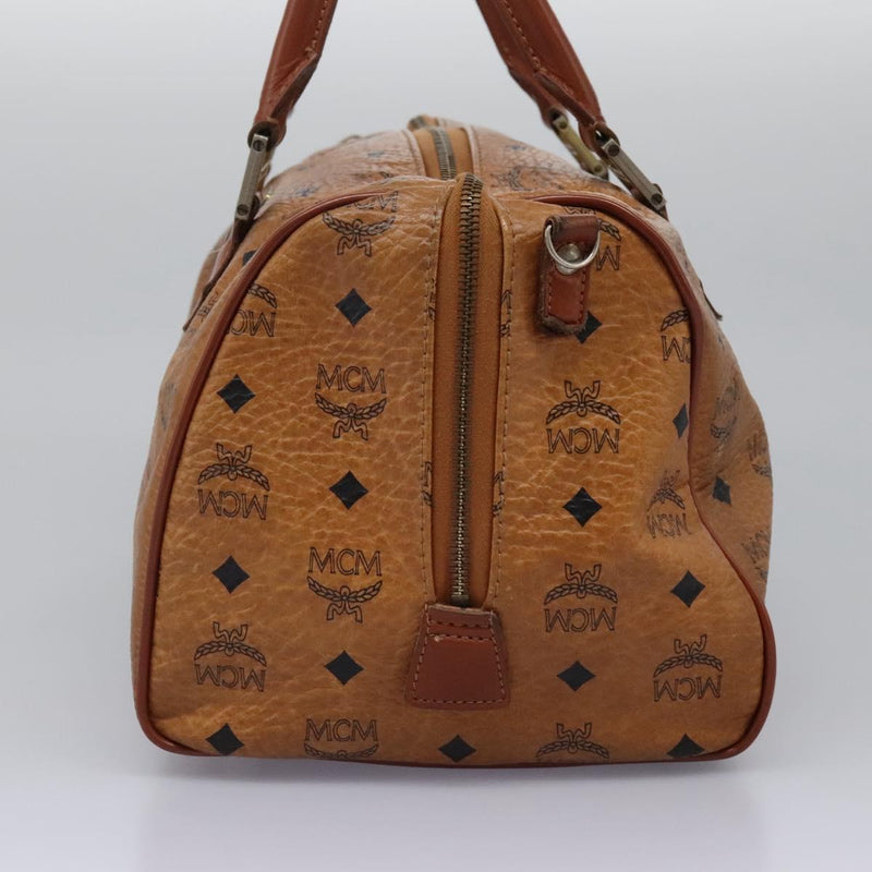 MCM Logogram Vicetos Hand Bag PVC Leather Brown Auth th5929