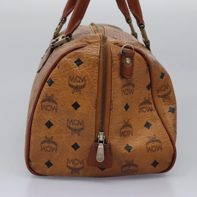 MCM Logogram Vicetos Hand Bag PVC Leather Brown Auth th5929
