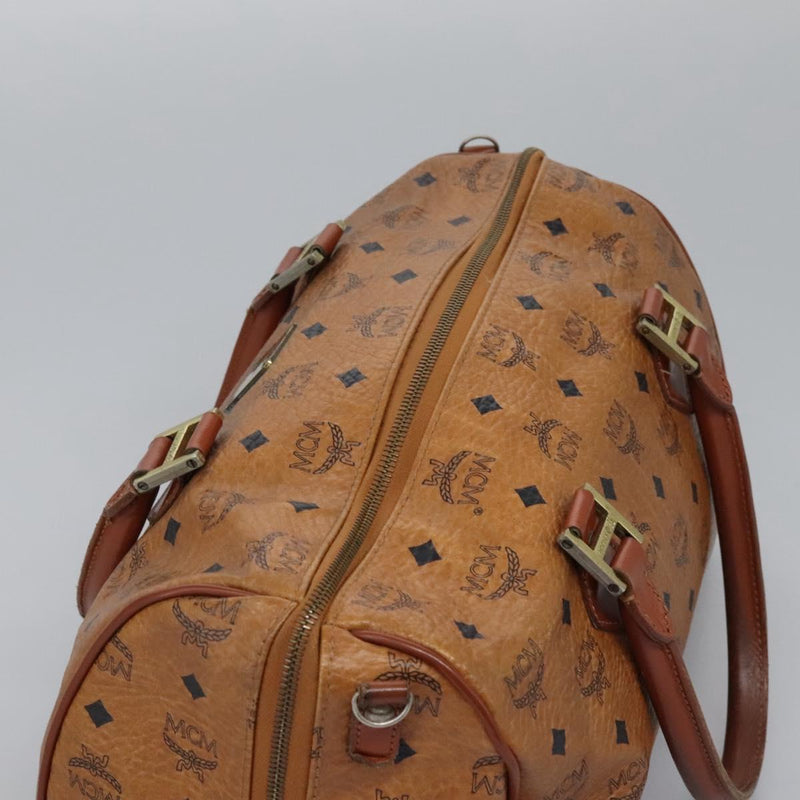MCM Logogram Vicetos Hand Bag PVC Leather Brown Auth th5929