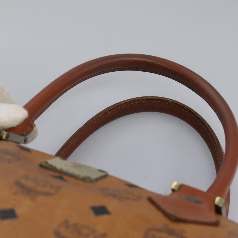 MCM Logogram Vicetos Hand Bag PVC Leather Brown Auth th5929