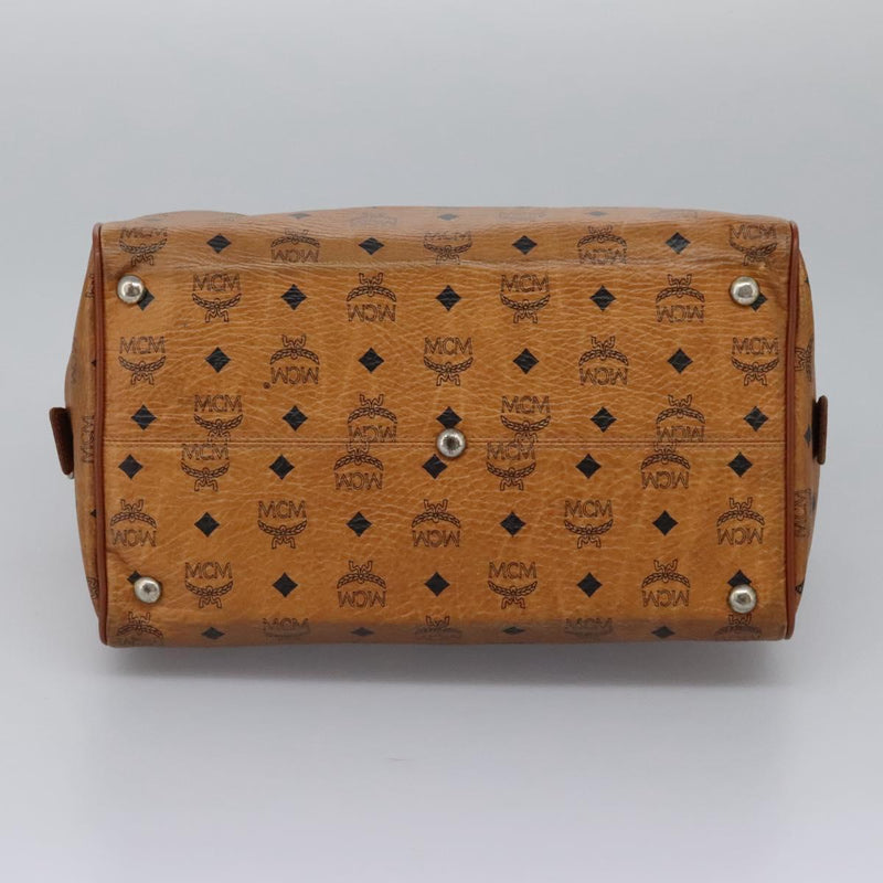 MCM Logogram Vicetos Hand Bag PVC Leather Brown Auth th5929