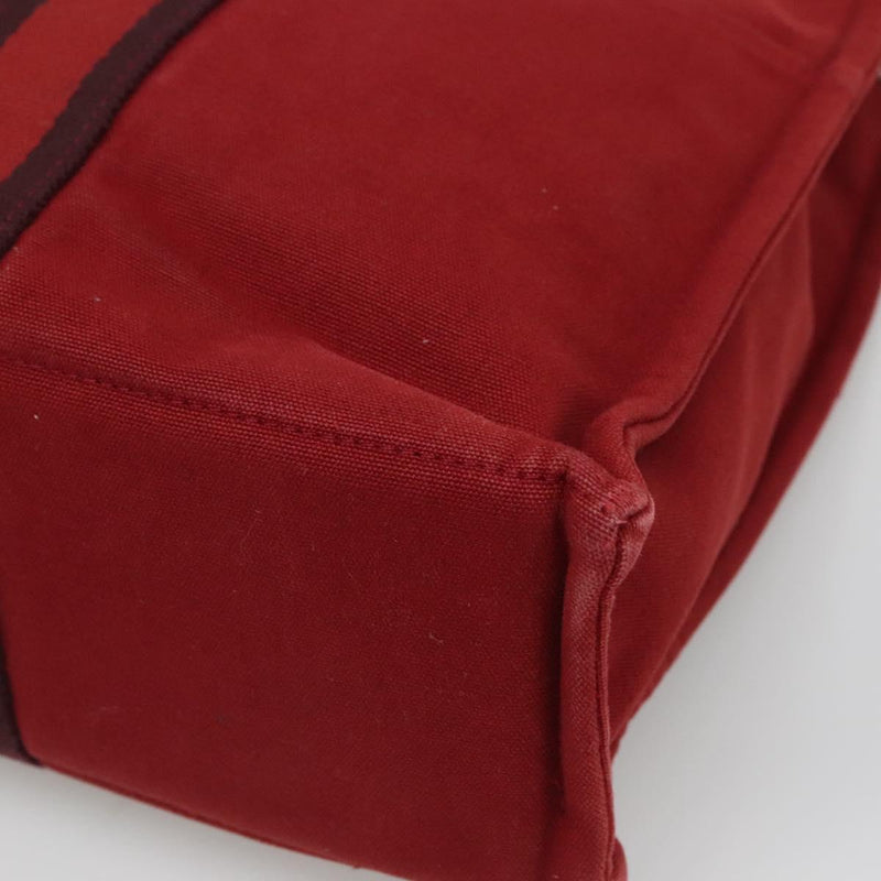 HERMES Fourre Tout MM Hand Bag Canvas Red Auth ti2968