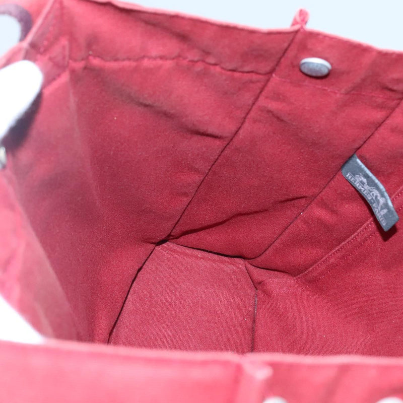 HERMES Fourre Tout MM Hand Bag Canvas Red Auth ti2968