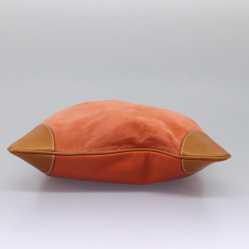 BURBERRY Shoulder Bag Suede Leather Orange Auth ti3004