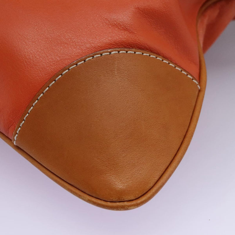 BURBERRY Shoulder Bag Suede Leather Orange Auth ti3004