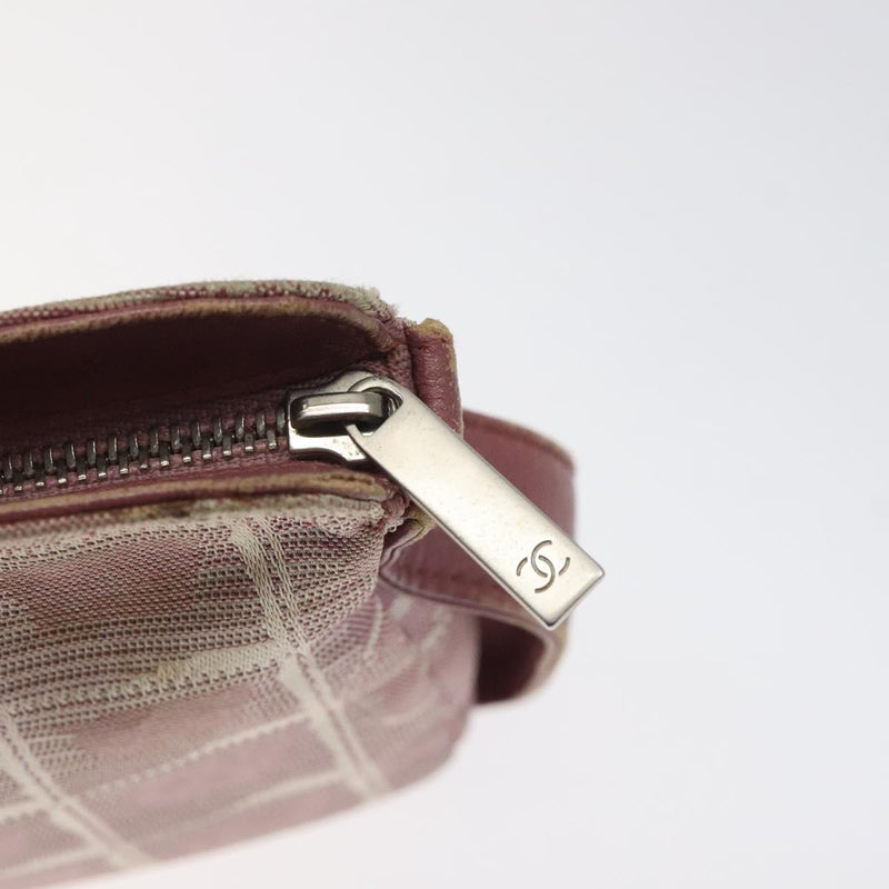 CHANEL New Travel line Pouch Nylon Pink CC Auth ti3007