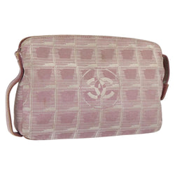 CHANEL New Travel line Pouch Nylon Pink CC Auth ti3007
