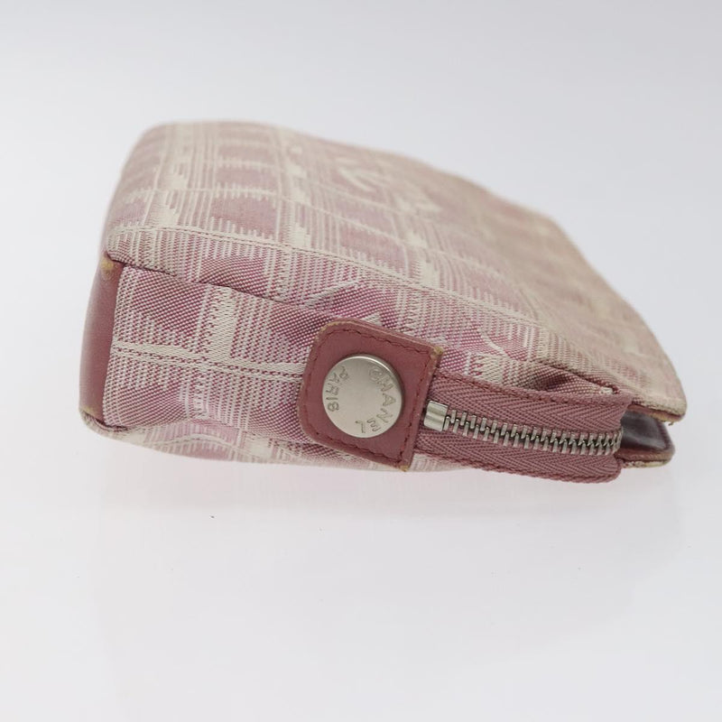 CHANEL New Travel line Pouch Nylon Pink CC Auth ti3007