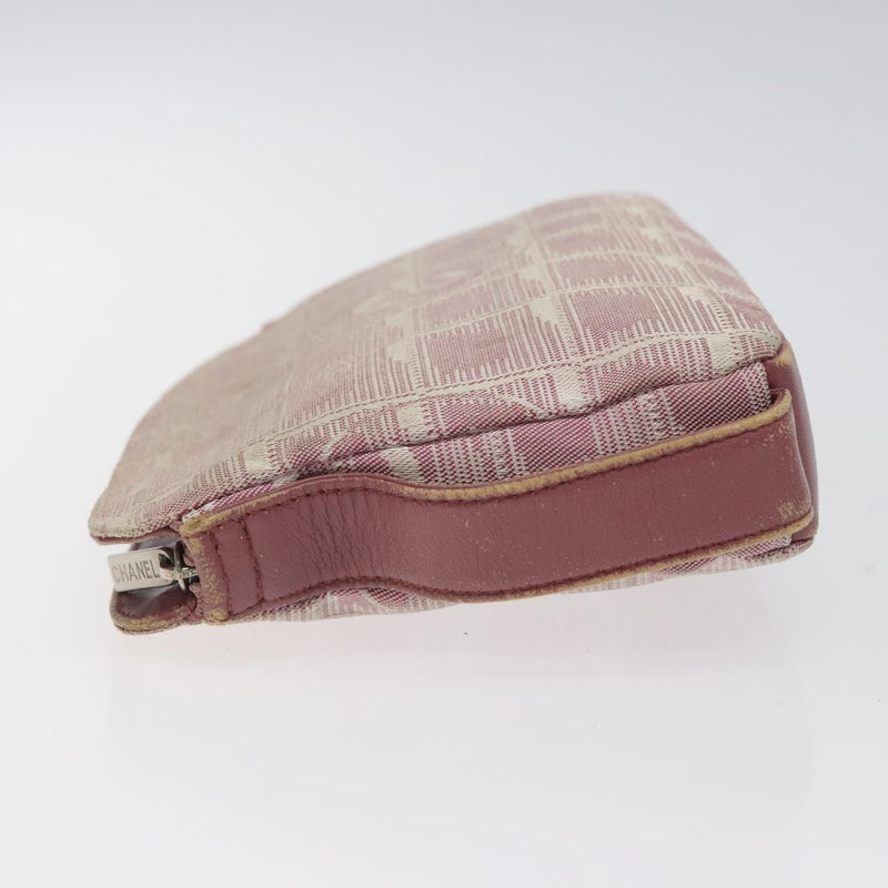 CHANEL New Travel line Pouch Nylon Pink CC Auth ti3007