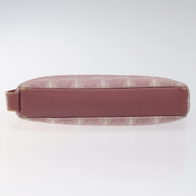 CHANEL New Travel line Pouch Nylon Pink CC Auth ti3007