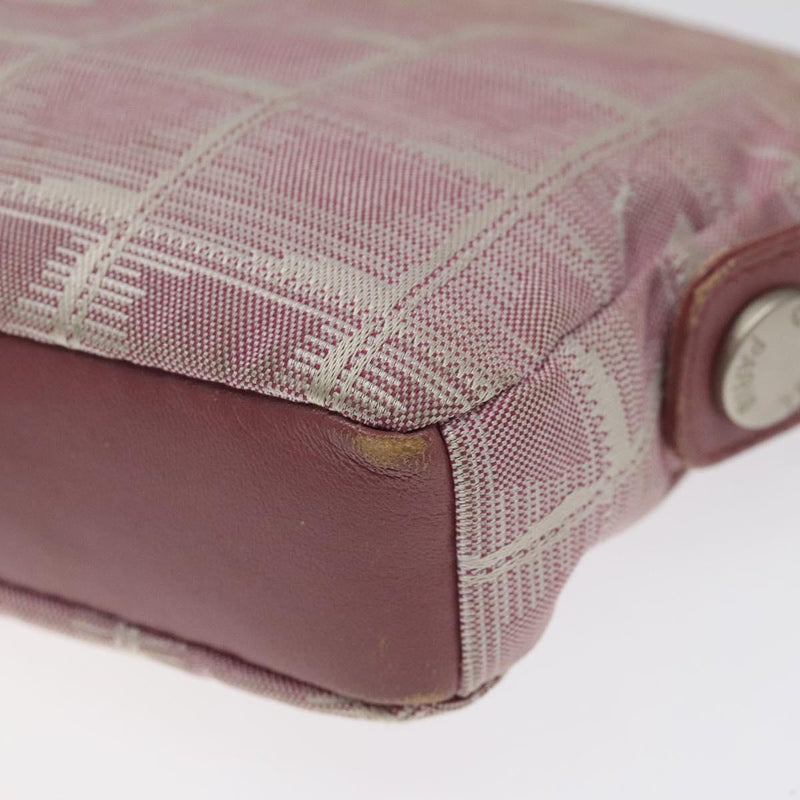CHANEL New Travel line Pouch Nylon Pink CC Auth ti3007