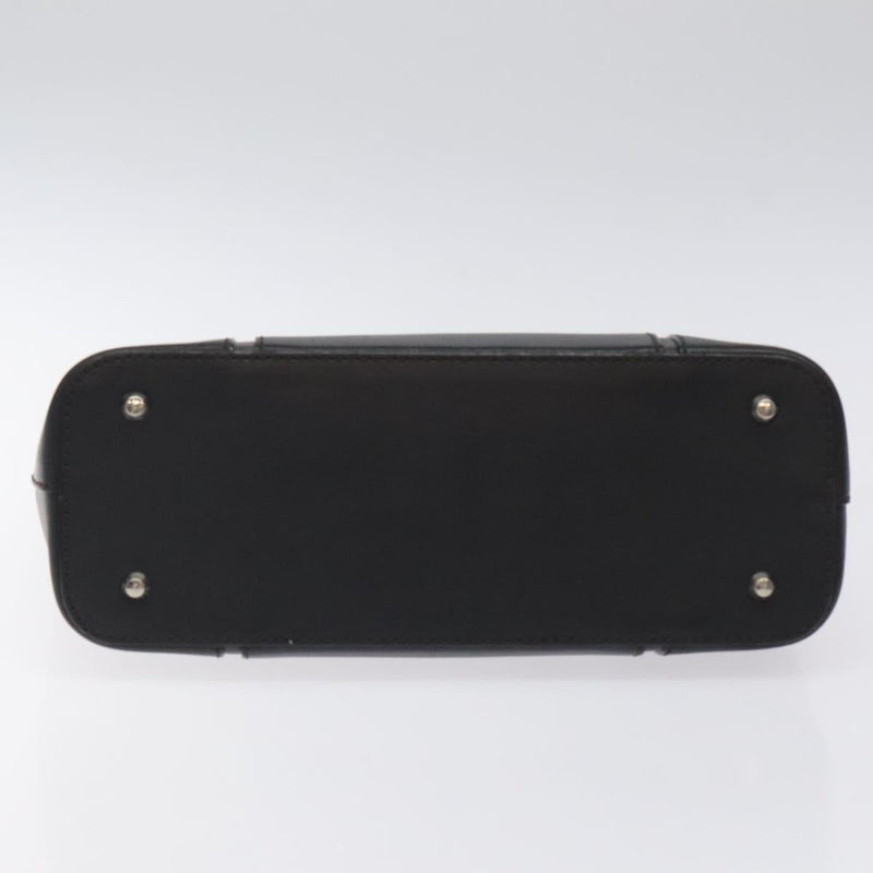 BURBERRY Hand Bag Leather Black Silver Auth ti3045