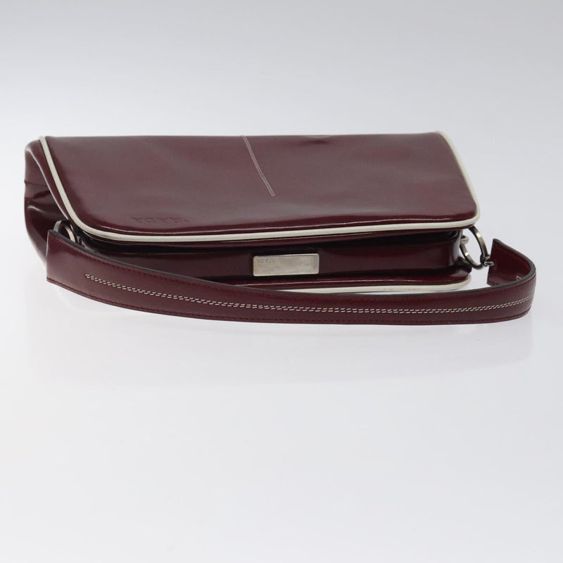PRADA Hand Bag Patent leather Red Silver Auth yk17946