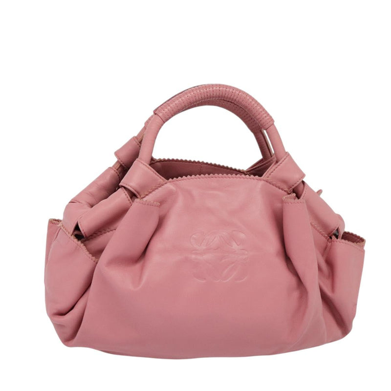 LOEWE Nappa Aire Anagram Hand Bag Leather Pink Silver Auth yk17947A