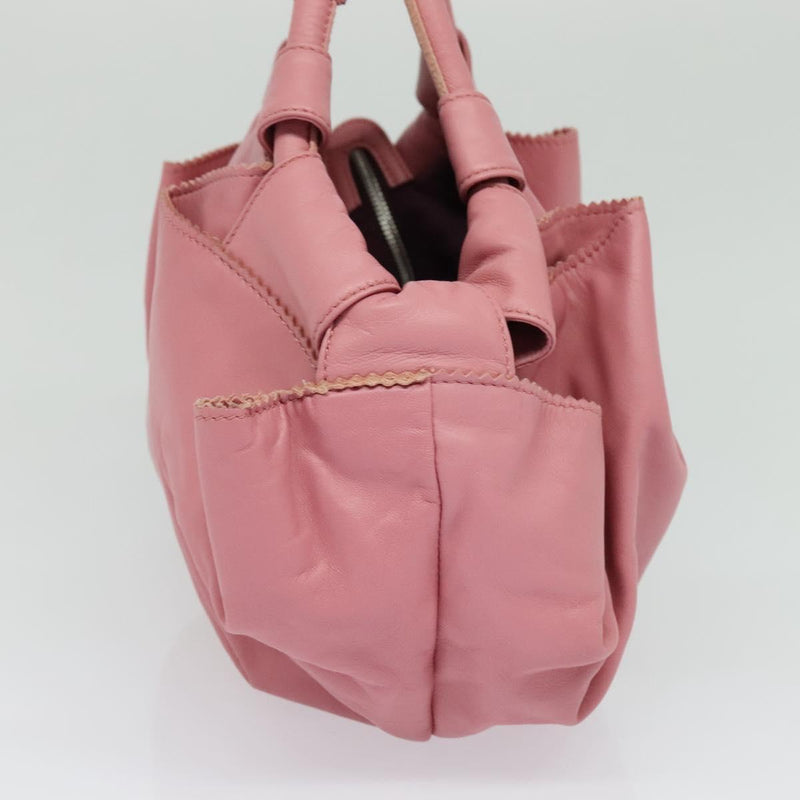 LOEWE Nappa Aire Anagram Hand Bag Leather Pink Silver Auth yk17947A