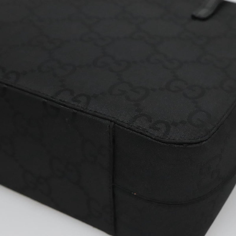 GUCCI GG Canvas Shoulder Bag Black Silver Auth yk17955
