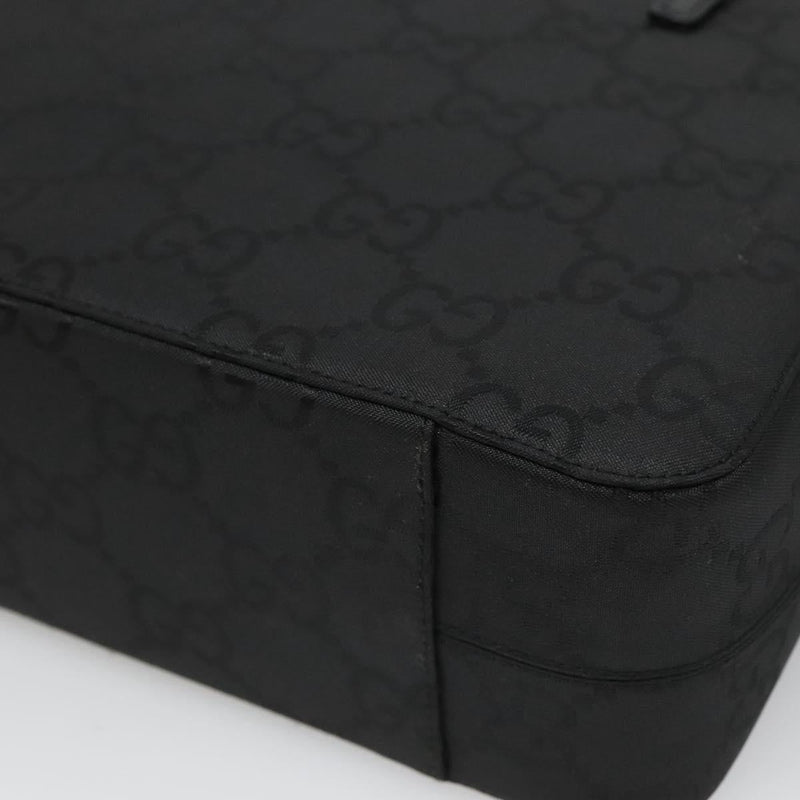 GUCCI GG Canvas Shoulder Bag Black Silver Auth yk17955
