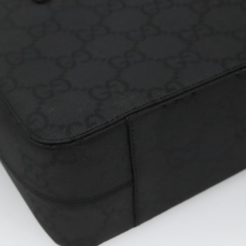 GUCCI GG Canvas Shoulder Bag Black Silver Auth yk17955
