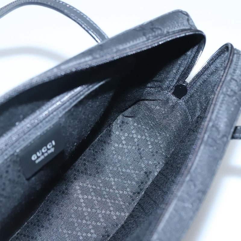 GUCCI GG Canvas Shoulder Bag Black Silver Auth yk17955