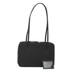 GUCCI GG Canvas Shoulder Bag Black Silver Auth yk17955