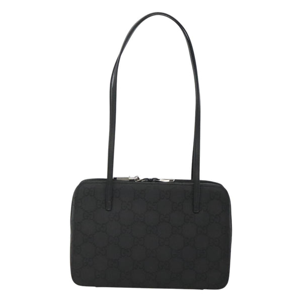 GUCCI GG Canvas Shoulder Bag Black Silver Auth yk17955