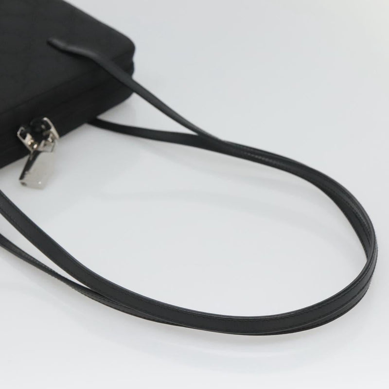 GUCCI GG Canvas Shoulder Bag Black Silver Auth yk17955