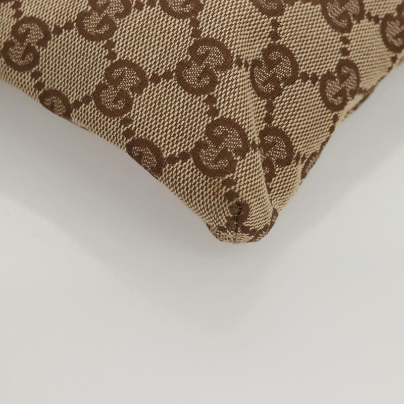 GUCCI GG Canvas Waist Bag Beige Silver 28566 Auth yk17956