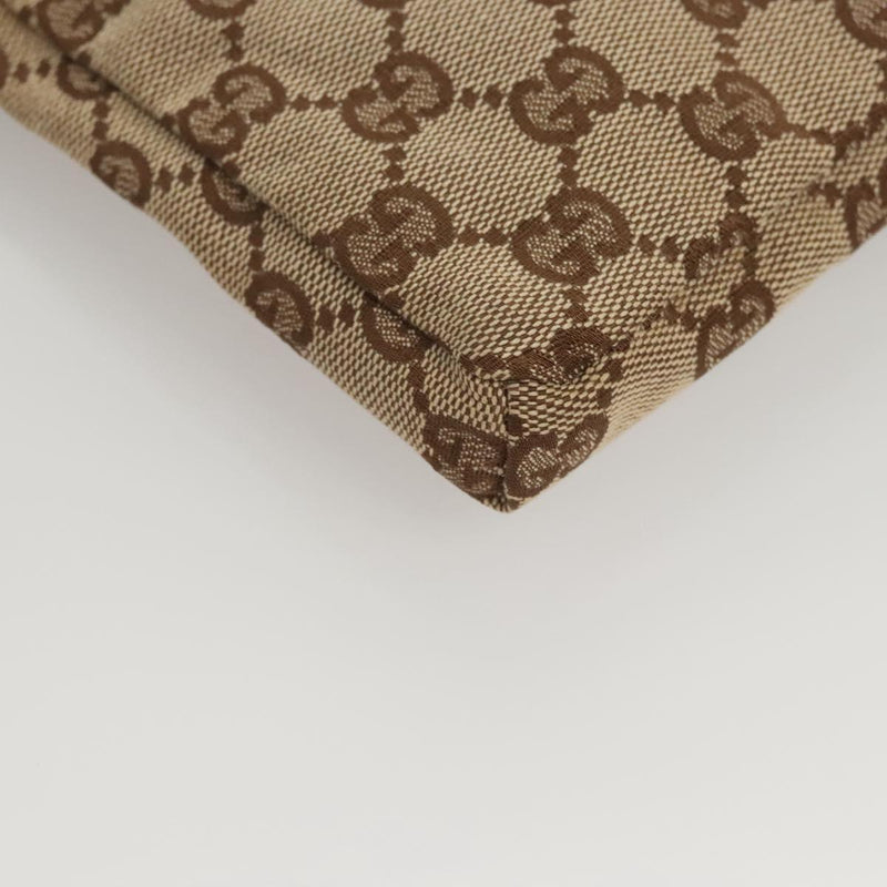 GUCCI GG Canvas Waist Bag Beige Silver 28566 Auth yk17956
