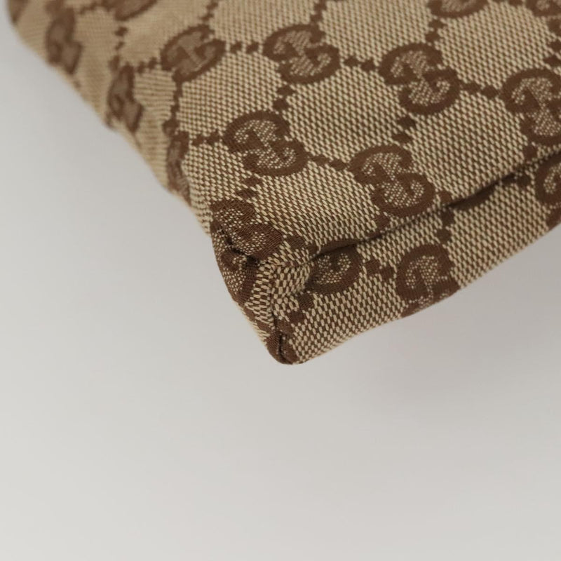 GUCCI GG Canvas Waist Bag Beige Silver 28566 Auth yk17956