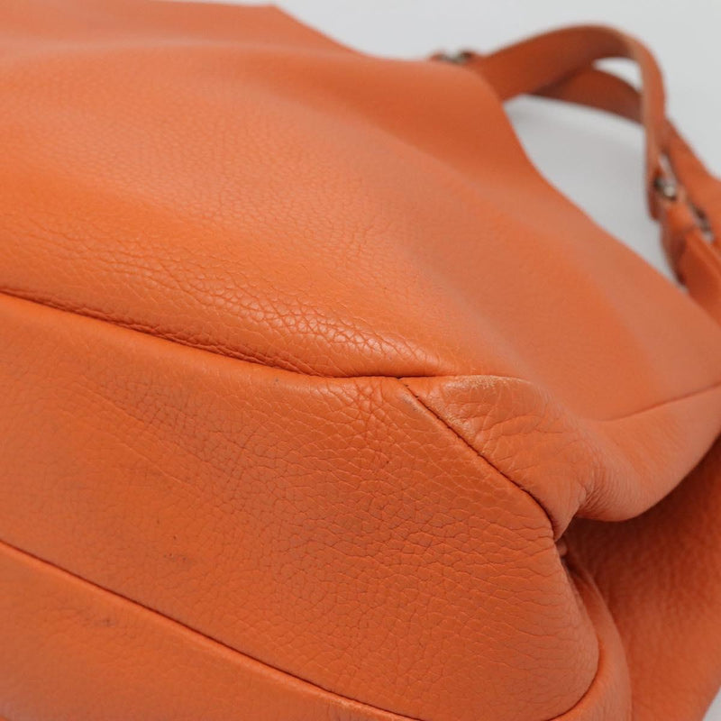 BOTTEGA VENETA Shoulder Bag Leather Orange 124864 Auth yk17994